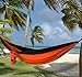 Gold Armour Camping Hammock - USA Brand Single Parachute Hammock (2 Tree Straps 10 Loops/20 ft Included) Lightweight Nylon Portable Adult Kids Hammock, Best Camping Accessories Gear (Orange/Black)
