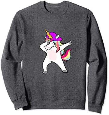 Unisex Dabbing Swag Unicorn Shirt Large Dark Heather