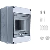 WEAXIO Distribution Protection Box IP65 Waterproof, 5 Way Circuit Breaker Box with Din Rail, ABS Plastic Transparent Cover Electrical Breaker Box Enclosure for Indoor Outdoor Wall Mount