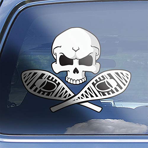 Snowshoeing Skull & Crossbones Decal Sticker