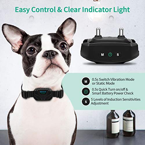 pueikai Dog Bark Collar, Dog Training Collar with Beep/Vibration/Shock Modes, Rechargeable Waterproof Anti-bark Collar with Adjustable Sensitivity, Smart No Bark Collar for Small Medium Large Dogs