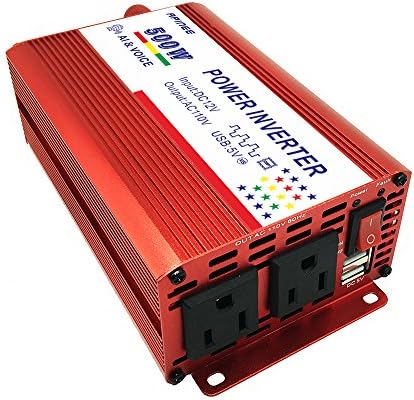 APINEE 500W Car Power Inverter DC 12V to AC 110V with 4.2A Dual USB Port, Car Adapter for Laptop, Phone, iPad, Tablet, Camera,etc