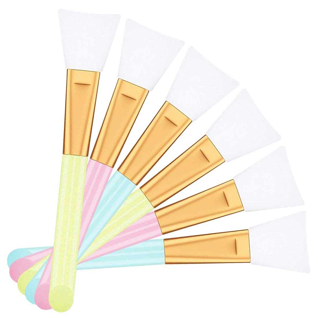 6pcs Silicone Facial Mask Brush, Face Mask Applier Soft Silicone Facial Mud Mask Applicator Brush, Silicone Face Makeup Brushes Hairless Body Lotion & Body Butter Applicator Tools for Clay Mixed Mask