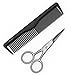 Sterling Beauty Tools 4 Inch Facial Hair Scissors for Beards, Mustaches, Eyebrows, Nose Hair, Ear Hair and Personal Care Trimming with Bonus Styling Comb and PVC Storage Bag
