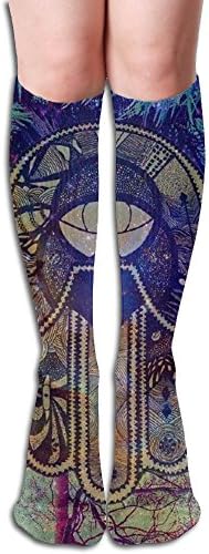 Buddha HAMSA Soccer Compression Socks Fun High Athletic Adults Hiking Socks