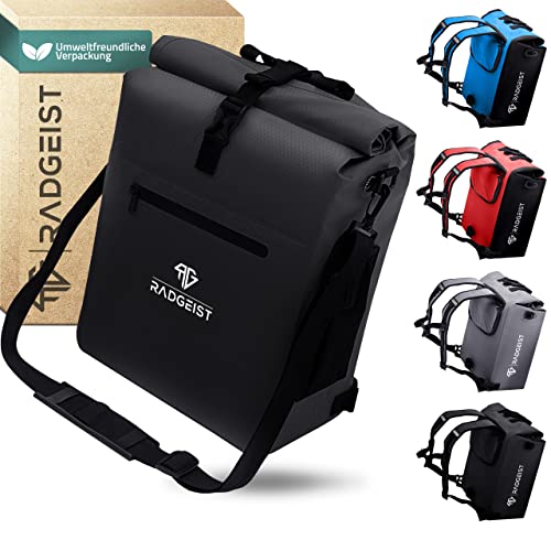 RADGEIST 3in1 Fahrradtasche für Gepäckträger - Fahrrad Rucksack - Gepäckträgertasche mit Reflektoren - Umhängetasche - mit Laptopfach - 100% wasserdic