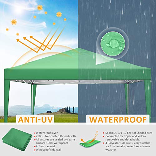 cobizi Faltpavillon 3x3m Pavillon Wasserdicht Faltbar Partyzelt mit 4 Seitenwände, Pop-Up Gartenpavillon Event Zelt… – Bild 5