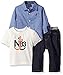 Nautica Baby Boys' Three Piece Set with Long Sleeve Stripe Woven Shirt, Tee and Pant