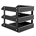 3 Tier Leatherette Desktop Document Organizer Trays, File Folder Storage Rack, Black