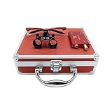 Ocean Aquarius NEW Surgical Binocular Loupes 3.5x420MM Optical Glass with LED Head Light Lamp+Red Aluminum Box