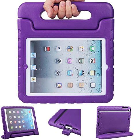 iPad Air Case,iPad 5 Case - Animov Light Weight Shockproof Kido Series Multi Function Convertible Kids Friendly Handle Cases Cover with stand For iPad 5th generation - Purple