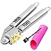 Stainless Steel Garlic Press By DigHealth(TM), Crush and Mince Garlic Cloves & Ginger Easily, Epicurean Garlic Masher and Squeezer, with Silicone Garlic Peeler Tube and Cleaning Brush, Ergonomic