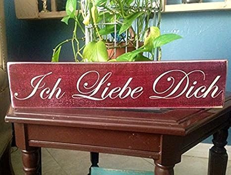 Amazon Ich Liebe Dich 選択色 ドイツ語i Love You 18 X 4カスタム素朴なwelcome Deutschドア壁wood Sign インテリア オンライン通販