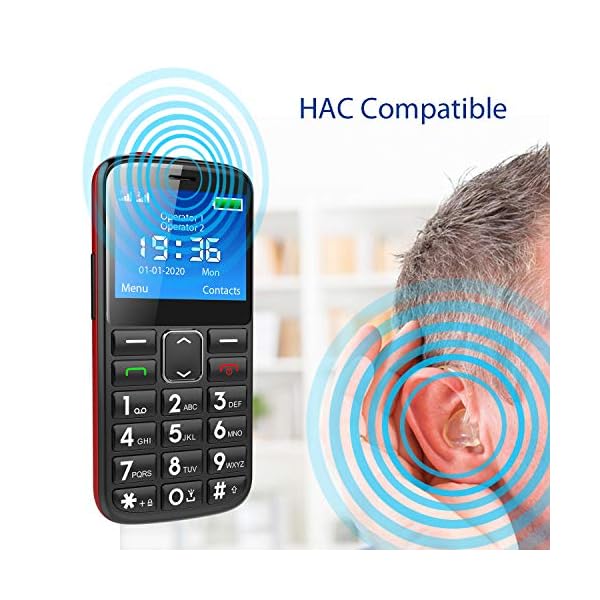 GSM-Big-Button-Mobile-Phone-for-ElderlyDual-Sim-Free-Basic-Mobile-PhoneUnlocked-Senior-Phone-with-SOS-Button-Speed-Dial-1000mAh-HAC-Torch-Side-Buttons-Bluetooth-Charging-Dock-Black ukuu 2G Unlocked Basic Mobile Phone for Seniors with Large Colour 2.4 inch Display, Big Button and Charging Dock [UK and…