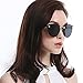WELUK Fashion Polarized Rimless Cateye Sunglasses Oversized Color Tinted Black