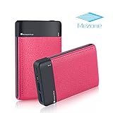MEZONE Portable Charger Power Bank 6000mah External Battery Charger with 2.4A Output Credit Card Size for iPhone, 2-USB Ports for iPhone iPad Samsung Smart Phone Tablet (hot-pink)