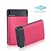 MEZONE Portable Charger Power Bank 6000mah External Battery Charger with 2.4A Output Credit Card Size for iPhone, 2-USB Ports for iPhone iPad Samsung Smart Phone Tablet (hot-pink)