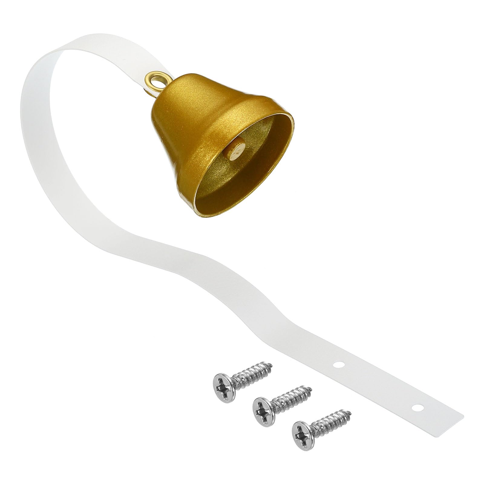 Photo 1 of PATIKIL Dog Doorbell, Fixed Metal Dog Bells for Training Dog to Ring to go Outside, Wall Mounted Dog Door Bell Traditional Doorbell Shop Doorbell, Golden Tone and White