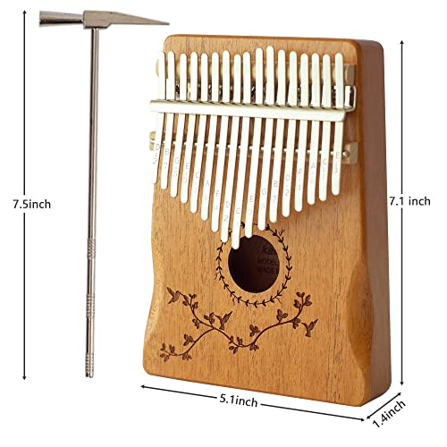 Kalimba 17 Keys Thumb Piano Easy to Learn Finger Piano Portable Mbira Musical Instruments Gift for Kids Adult Beginners Birthday Valentine\'s Day