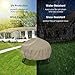 SunPatio Fire Pit Cover Round, Outdoor Fire Pit Table Cover, Heavy Duty Waterproof Fire Bowl Cover, Patio Ottoman Cover with Drawstring, All Weather Protection, 32