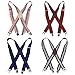 Bundle Monster 4pc Unisex Mens Suspender - Light Stripe Design X-Back Adjustable Clip