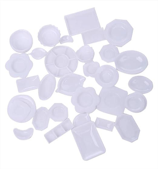 Amazon Tomtask ドールハウス ミニチュア プラスチックプレート お皿セット 33点セット 1 12 スケール 白 プラモデル 通販