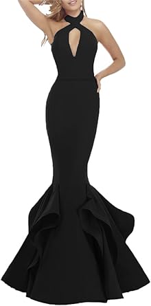 ruffled evening dress