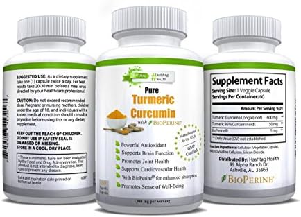 Best Turmeric Curcumin Powder Supplement (w/ Black Pepper Extract, Bioperine) Anti-Inflammatory for Optimal Health | Natural Joint &amp; Heart Support | Vegan, Non GMO 1300mg Capsules (60 - 1 mo. Supply)