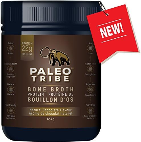 Protein Powder by Paleo Tribe - Chicken Bone Broth Smoothie Shake Nutrition | Wholesome Nutrition to Power You up | Great Tasting Chocolate 454g (Chocolate)