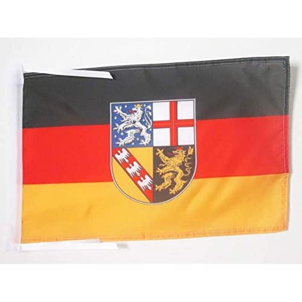 AZ FLAG - Sarre Flag - 18'' x 12'' - 100% Polyester Germany - German region of Sarre Small Banner with Two Cords - Fade Resistant - Vivid Colors - 18x12 in - 45x30 Cm — image 1