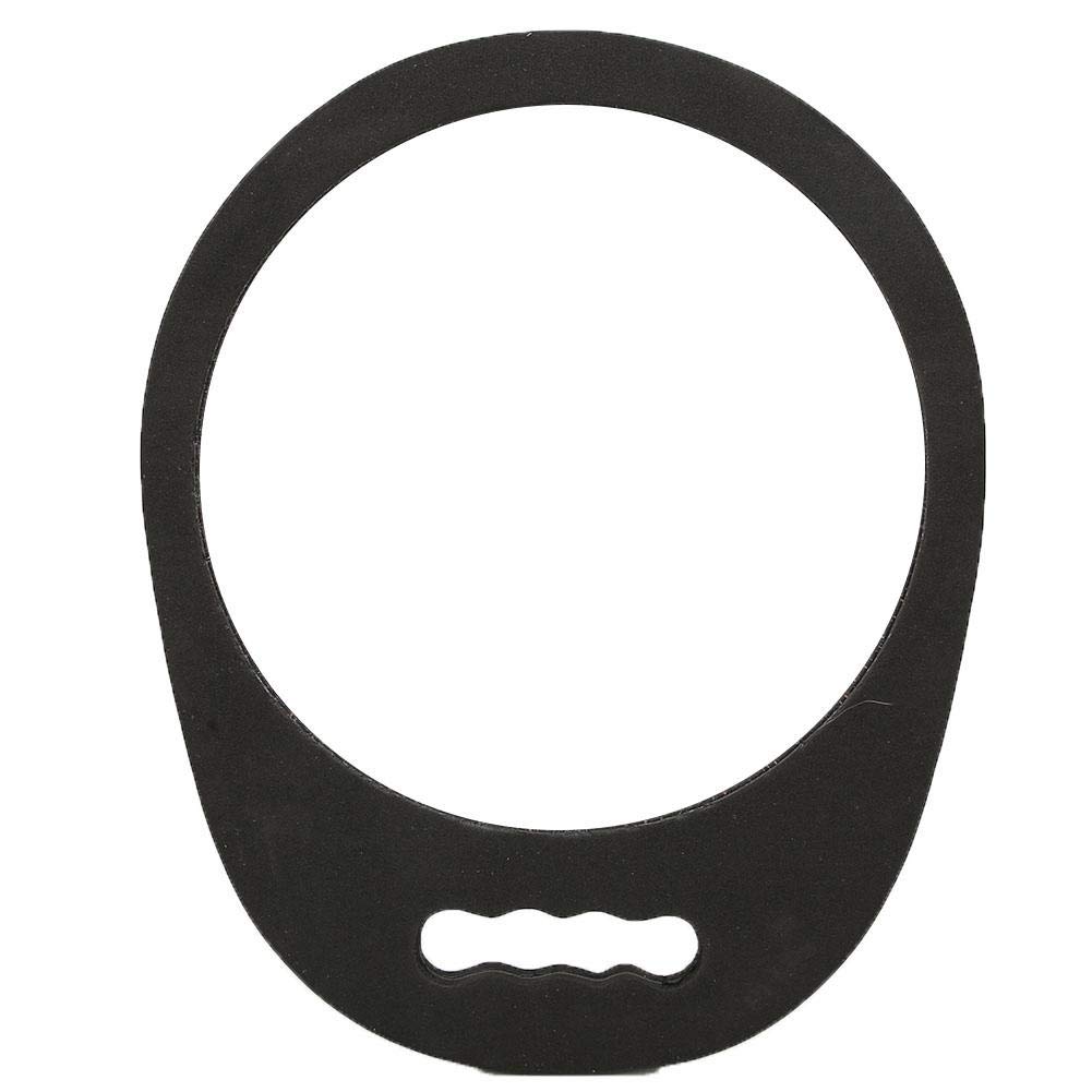 Dioche Hand Mirror with Handle, Hair Salon Black Handheld Mirror Portable Wear Resistant Desktop Round Makeup Vanity Mirror Home Cosmetic Tool(Black)