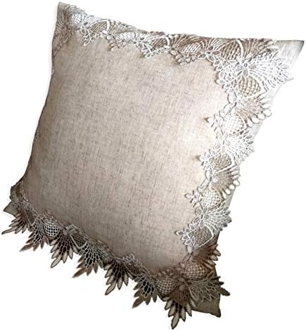 Earth Lace Pillow Case Sham Cover Zippered Square 18 inch Without Pillow Insert Doily