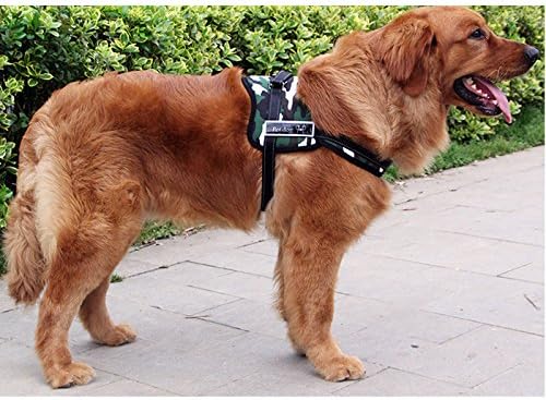 Ltuotu 2 color 5 size Chest Strap Heavy Duty Dog，Adjustable Chest and belly Strap Fit on your Working Service Dog or Pets Training Walking Sports (S, White Camouflage)