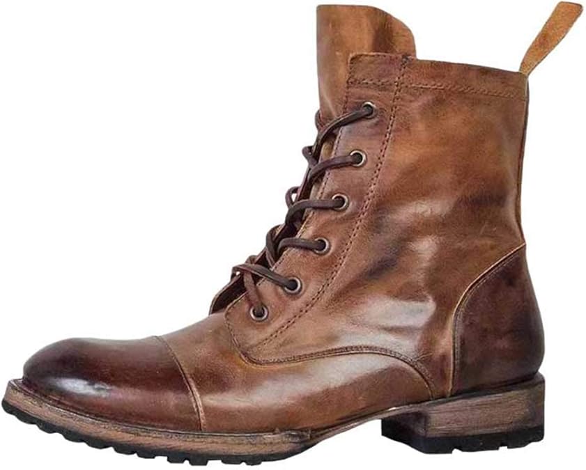 Men's PU Leather Boots LaceUp Martin Boots Chelsea Boots Pointed Toe