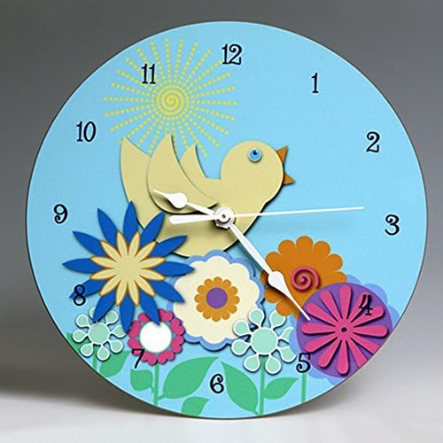 8" Round L'il Bird Wall Clock ~ Personalize this whimsical ready-to-hang decorative and FUNctional piece of wall art.
