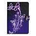 iPad Mini 3 Case,LittleMax Kickstand Faux Leather Case Smart [Auto Wake/Sleep] Wallet Case [Magnet Clasp] Flip Cover for iPad Mini 1/2/3 [Free Cleaning Cloth,Stylus Pen]-04 Purple Butterflies
