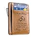 FYSSHUO Brown Leather Slim RFID Love Theme Wallet for Husbands & Men - Engraved, 4 Sections, 2 Pockets