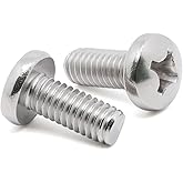 MewuDecor 8-32 x 3/8" (1/4" to 3" Available) Pan Head Machine Screws, Full Thread, 304 Stainless Steel 18-8, Pack of 100