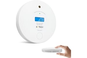 KTTREY Smoke and Carbon Monoxide Detector, 10 Year Battery Operated Combo Smoke Alarm and CO Monitor with Digital Display and LEDs, Portable Combination Detector for Home and Travel