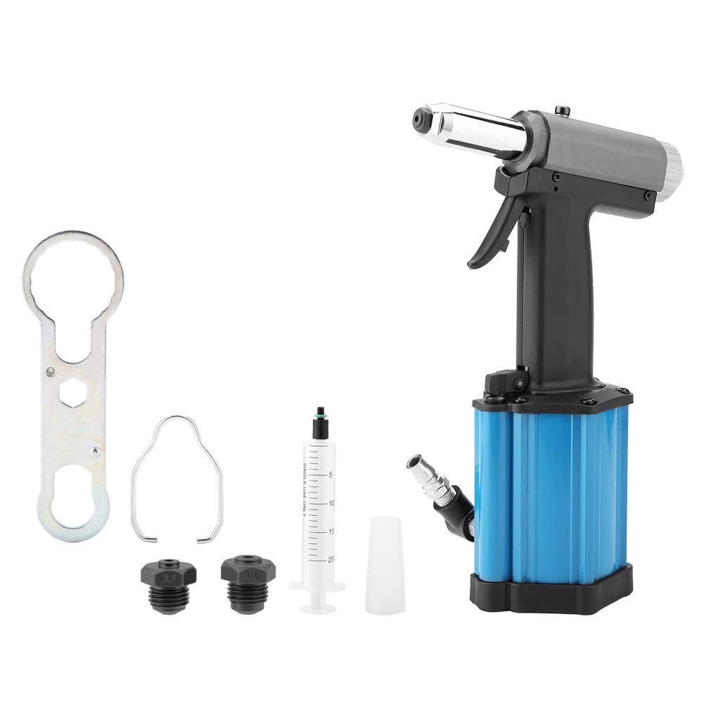 Air Rivet Gun, Industrial Air Pneumatic Blind Rivet Gun Riveter Kit Set 2.4mm(3/32in)-4.8mm(3/16in) Air Inlet: 1/4" Air Pressure: 0.6mPa