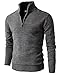 H2H Mens Casual Slim Fit Mock Neck Zip up Basic Designed Pullover Sweater