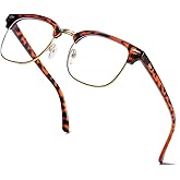 aisswzber Fashion Vintage Classic Semi-Rimless Half Frame Clear Lens Glasses
