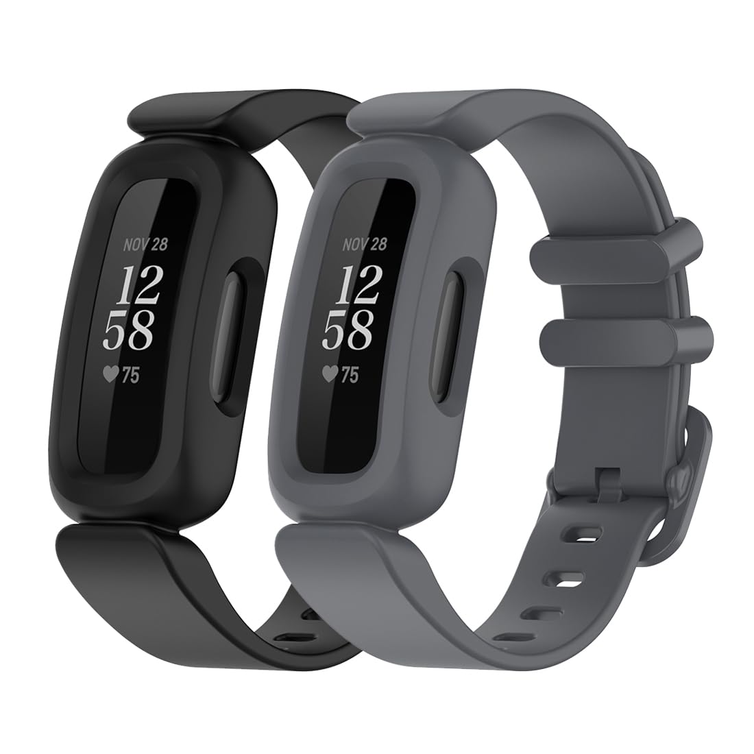 BexidoIera Strap Compatible with Fitbit Ace 3 Strap for Kids, [2 pieces/Set] Soft Silicone Sport Wristband Adjustable Accessory Bracelet Replacement Band for Fitbit Ace 3/Inspire 2 Boys Girls
