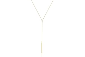 itianxi Gold Tiny Y Shaped Dainty Necklace 18K Gold Plated Cute Bar Vertical Lariat Necklace for Women