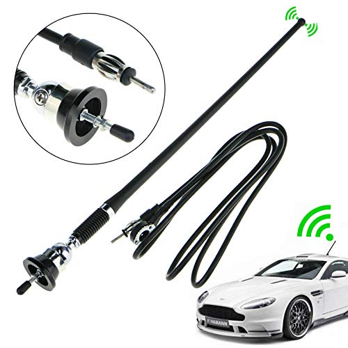 EEEKit Universal 16Inch Car Stereo Auto Roof Fender Radio Signal Antenna Fm Am Wing Mount Aerial, Extendable 130cm Replacement Wire