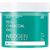 DERMALOGY by NEOGENLAB Real Charcoal Pad (60 pads) - Daily Deep Pore Facial Cleansing Pads with PHA, LHA & Charcoal for Normal & Oily Skin & Dry Skin - Korean Skin Care