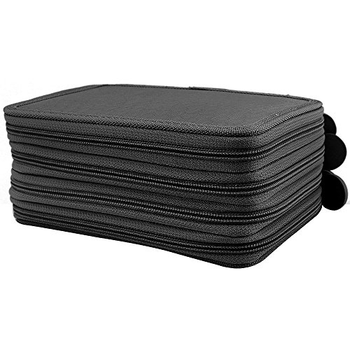 LORJE Multilayer Colored Pencil Case, Large, 72 Slots Black Pen Bag