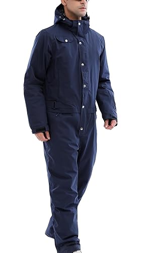 WANLISS Mens One Piece Ski Suit Colorful Jumpsuits Snowboard