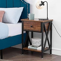 VECELO Side/End Table Nightstand with Drawer