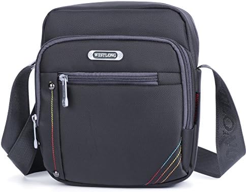 Men's Shoulder Travel Messager Bag Crossbody Ipad Daypack (grey)
